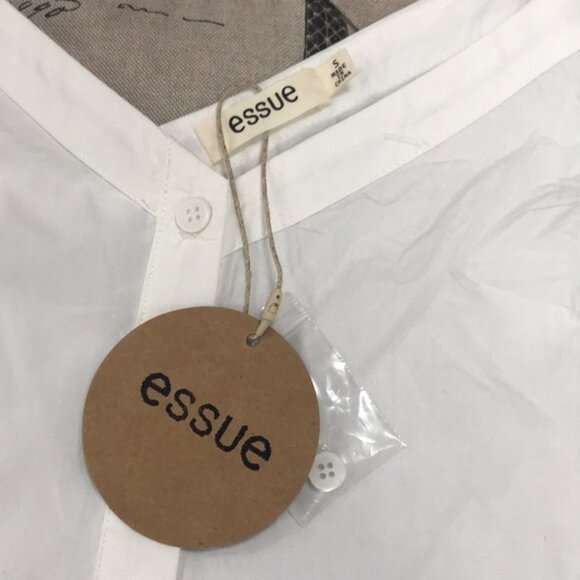ESSUE WHITE BUTTON-DOWN TOP - Picture 4 of 6
